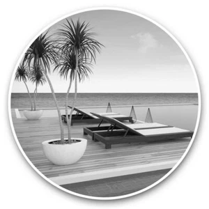 2 x Vinyl Stickers 20cm (bw) - Luxury Tropical Holiday Cool #38459 - Bild 1 von 8