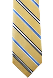 Corbata tejida de acero azul y azul marino/blanco a rayas en miel oro y miel para hombre - Imagen 1 de 1