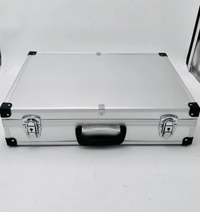 Transportkoffer Alukoffer Universalkoffer Wüfelschaumstoff Silber 50x35x12cm - Bild 1 von 7