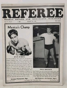 Revista semanal de boxeo y lucha libre de árbitro de colección 22 de agosto de 1942 JUAN ZURITA - Imagen 1 de 10