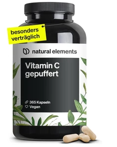 Vitamin C gepuffert 500mg–365 vegan Kapseln,pH-neutral & säurefrei,Magenschonend - Picture 1 of 3