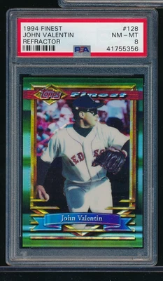 1994 Finest Refractor #128 John Valentin PSA 8 Red Sox short print sp - Image 1 of 2