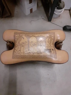 Kamelhocker Orientalisch Lederpolster  70-80ger Jahre ca,65x35x36cm - Bild 1 von 4