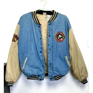 Vintage Disney Mens Blue Mickey Mouse 1928 Varsity American Original Jacket XL - Picture 1 of 15
