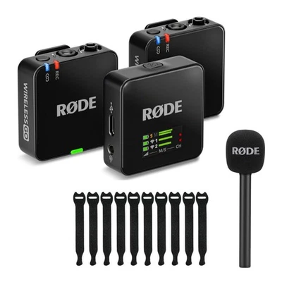 Rode Wireless GO Gen 3 2-Person Mic System w/ Interview GO & Rip Tie Straps - Image 1 of 4