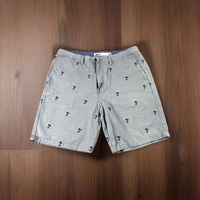 Pantalones cortos de skate chinos 100 % algodón con frente plano VANS. Palmeras cosidas. Talla 36 Foto 1 de 4