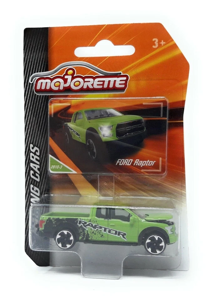 Majorette Racing Serie Ford Raptor Pick Up verde nero 1/72 modellino auto... - Immagine 1 di 1