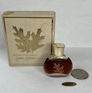 Vintage Prince Matchabelli Golden Autumn Perfume 1  1/2 Dram Bottle 90% Full Box - Picture 1 of 10
