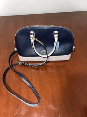 Coach Blue Leather Top Handle Satchel Bag (Broken Zipper) - Image 1 of 4