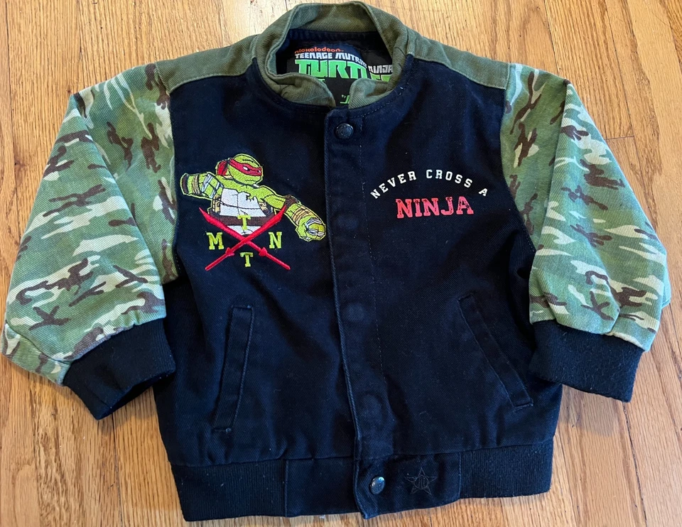 Chaqueta camuflada bombardero con botones diseño TMNT JH talla bebé niño pequeño 2T Nickelodeon Foto 1 de 4