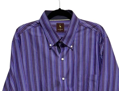 Camisa deportiva TAILORBYRD grande y alta para hombre talla 3XLT L/S púrpura rayas multicolores Foto 1 de 4