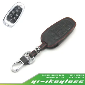 Funda protectora de cuero para Hyundai Sonata Santa Fe Tucson llave inteligente remota 7 botones - Imagen 1 de 7