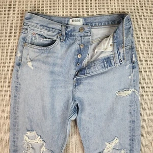 AGOLDE Jeans Damen 28 blau Baumwolle 90er Hi Rise Straight Button Fly distressed - Bild 1 von 11