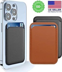 Magnetic Leather Card Holder MagSafe Wallet for iPhone 15 14 13 12 Pro Plus Max - Picture 1 of 11
