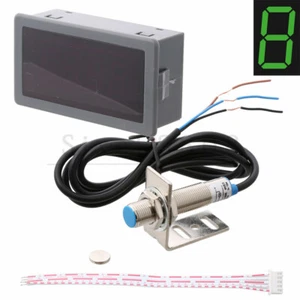 4 Digital LED Tachometer RPM Speed Meter + Hall Proximity Switch Sensor NPN GN - Picture 1 of 6