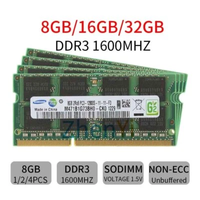 Samsung 32Go 16Go 8Go DDR3 1600MHz PC3-12800 SODIMM 204Pin Laptop Mémoire LOT FR