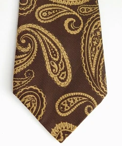 Vintage brown Paisley tie by Marks and Spencer 1960s hippie era lovely condition - Picture 1 of 4
