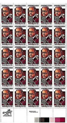 1985 JEROME KERN MNH Block 25 x 22¢ STAMPS #2110 Performing Arts, Music Composer - Image 1 of 3