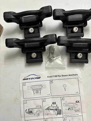 Truck Bed Tie Down Anchors Boxlink Cleats For 2015-2020 Ford F150 F250 F350 4pc - Image 1 of 4