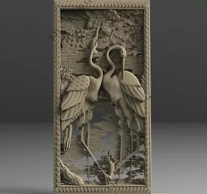 3D STL Modell ZWEI REIHER für CNC Aspire Artcam Schnitzerei Graveur ASPIRE ROUTER - Bild 1 von 1