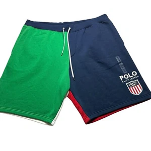 Polo Ralph Lauren Men's 3XB 1967 Shield Patch Fleece Shorts Color Block - Picture 1 of 11