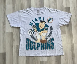 Vintage Miami Dolphins Fred Flintstone NFL 1993 Mens T-shirt Size XL - Picture 1 of 12