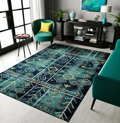 HOME New Rugs for Living Room 8x10 Teal Modern Rugs Dining Room Rug Contemporary 5x7