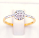 Halo ring 9k yellow gold genuine diamond 375 9ct ME973