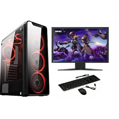 Gaming PC Bundle Quad Core i5 Computer 16GB RAM 1TB Windows 10 2GB GT710 WiFi UK - Image 1 of 4