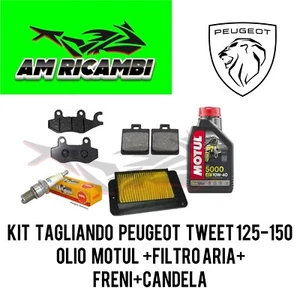 KIT TAGLIANDO PEUGEOT TWEET 125-150 OLIO MOTUL+FILTRO ARIA+FRENI+CANDELA - Foto 1 di 3