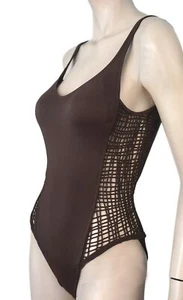 Y2K NEW La PERLA sz S Caged Umber Brown Backless Underwired Bathing Swim Suit - Picture 1 of 5