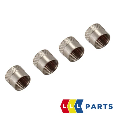 BMW NEW GENUINE STAINELSS STEEL TIRE VALVE CAP DUST COVER SET OF 4 PCS 1120779 - Image 1 of 3