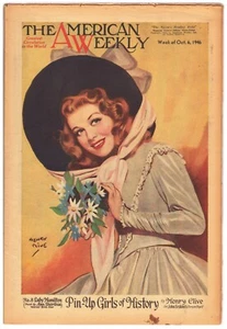 DE COLECCIÓN The AMERICAN WEEK 10-6-1946 ARTE DE LA SEGUNDA GUERRA MUNDIAL SOL. Cubierta de periódico HENRY CLIVE - Imagen 1 de 4