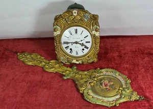COMTOISE CLOCK. VICAT. COMPLETE MACHINERY. GOLDEN BRASS. FRANCE. XIX CENTURY - Picture 1 of 1