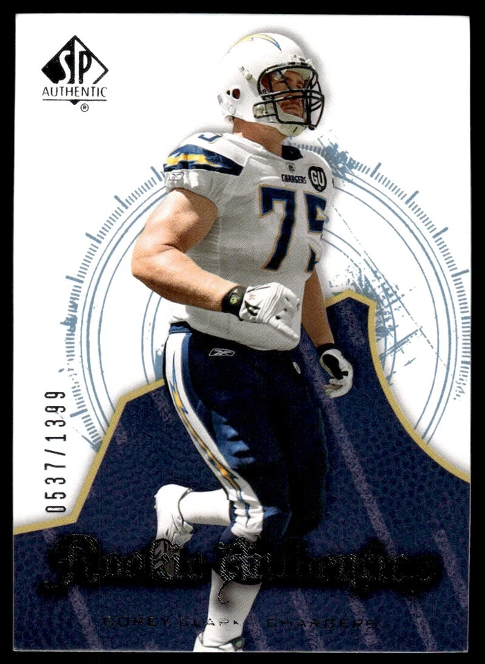 2008 SP Authentic Corey Clark Rookie 0537/1399 San Diego Chargers #114 R67 - Image 1 of 2