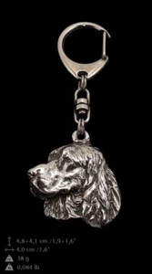 Spaniel Angielski Springer - posrebrzany breloczek z wizerunkiem psa Art Dog - Picture 1 of 6