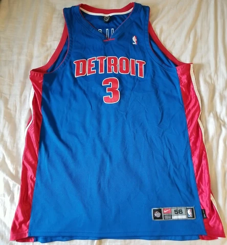 Vintage Authentic Nike Detroit Pistons Ben Wallace Jersey Size 56 Dri Fit 3XL Cover