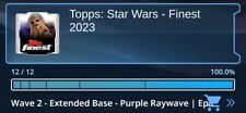 TOPPS STAR WARS CARD TRADER FINEST 2023 PURPLE EXTENDED EPIC BASE 12 CARD SET W2