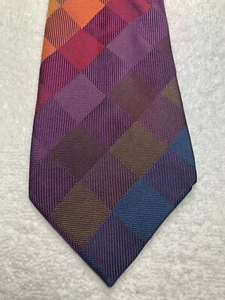 JOHN W NORDSTROM MENS TIE BLUE PURPLE ORANGE GREEN BROWN 4 X 61 - Picture 1 of 4