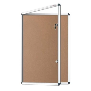VIZ-PRO Tamperproof Lockable Cork board memo board Aluminium Framed 48x36 in - Picture 1 of 8