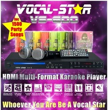 Vocal-Star VS-600 CDG HDMI Karaoke Machine Bluetooth 2 Microphones 1500 Songs 