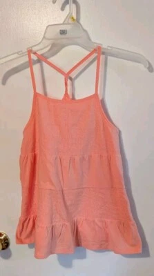 NWT Gap Girl Spaghetti Crisscross Strap Cotton Lined Tank Top Embroidered XL 12  - Image 1 of 4