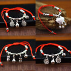Simple Silver Retro Ethnic Style Anklet Female Beaded Red Rope Ankle Access BIBI