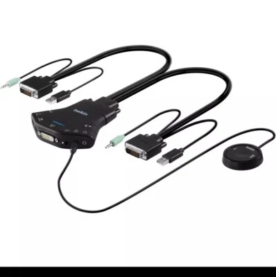 Belkin Secure 2-Ports Flip DVI-D KVM With Audio PP 3.0 F1DN102F-3  - Image 1 of 4