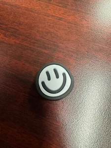 BLACK AND WHITE SMILING FACE  shoe Charm - Picture 1 of 1