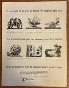 1964 Bell Telephone System Directly Dialed Submarine Cables 60s Print Ad - Picture 1 of 2