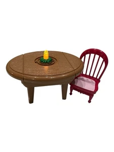 Fisher Price Loving Family casa delle bambole casa vacanza candela marrone tavolo rosa sedia - Foto 1 di 4