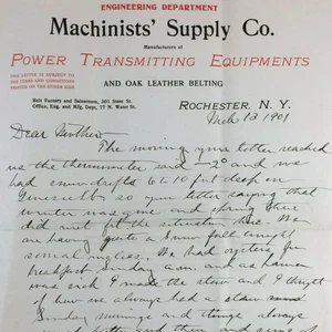 2 Antique Letterheads Machinists Supply Company Power Transmitting Equipment Etc - Picture 1 of 7