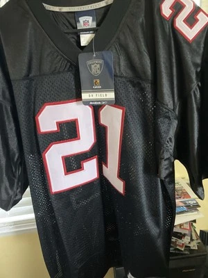 Camiseta DEION SANDERS REEBOOK NFL ATLANTA FALCONS INÍCIO DOS ANOS 2000 NOVA COM ETIQUETAS - Imagem 1 de 4