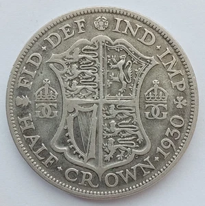 1930 SCARCE GEORGE V SILVER HALF CROWN ( 50% Silver ) British 2/6 Coin. 81 - Picture 1 of 2